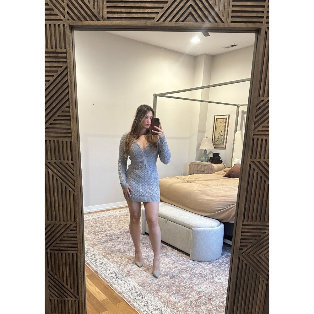 Unbranded Zip-Up Sweater Bodycon Dress Size M